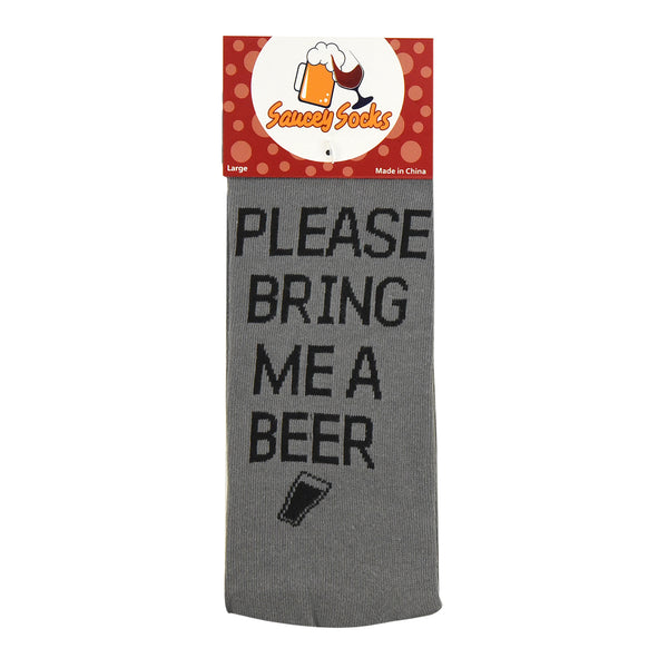 Please Bring Me Beer Socks - Gray and Black