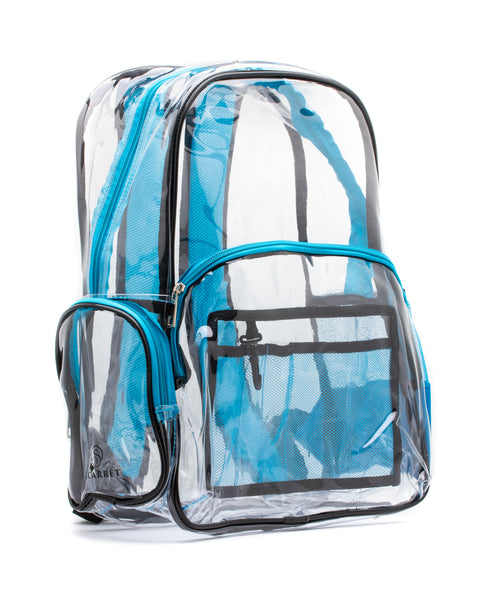 clear backpack blue
