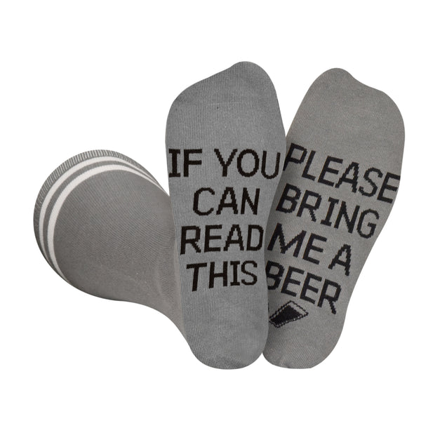 Please Bring Me Beer Socks - Gray and Black