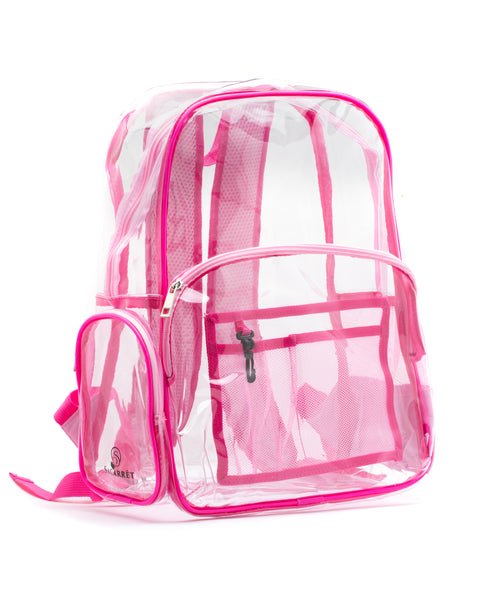 clear backpack pink